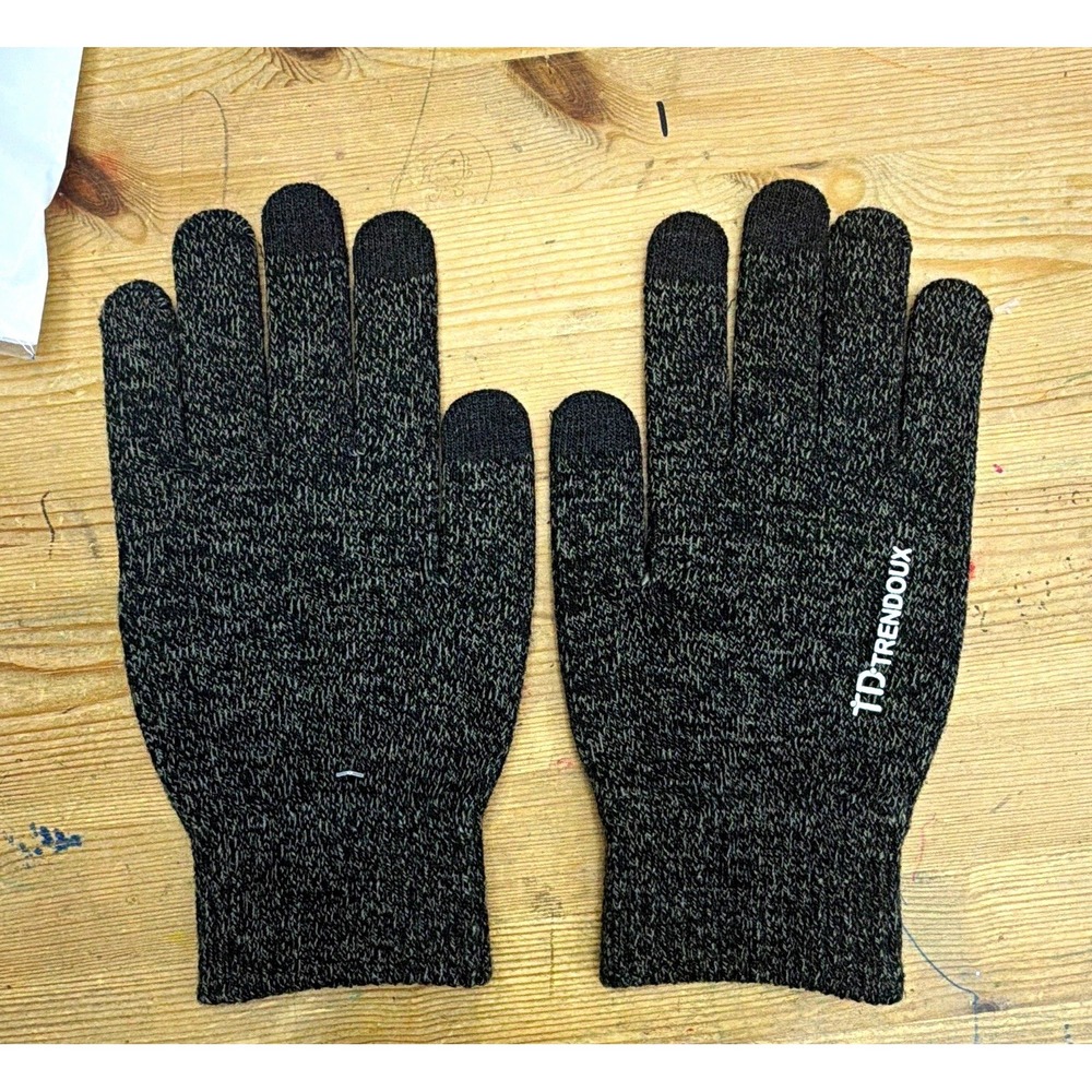 3 bundle TRENDOUX Touchscreen Men's Knit Gripper Gloves Non-Slip Gray/Black XL
